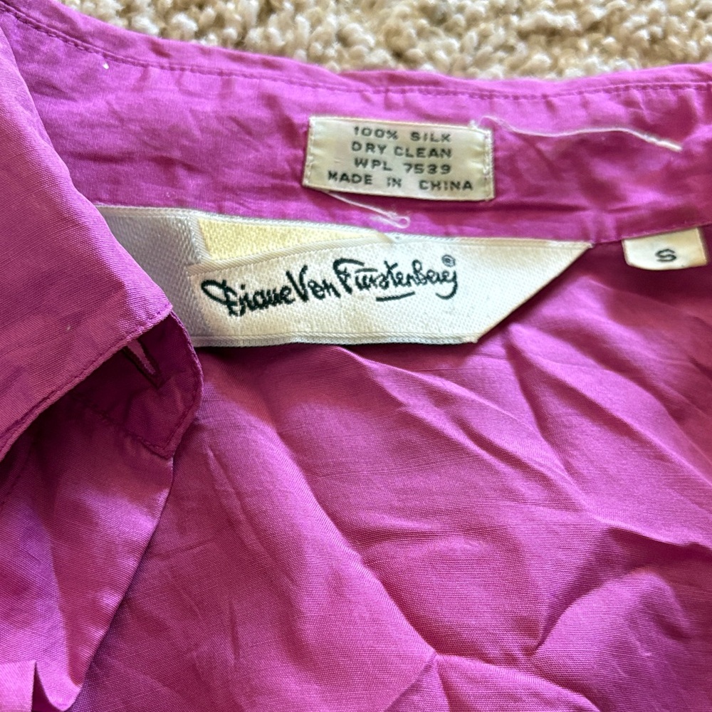 Diane Von Furstenberg Fuchsia Silk Top